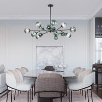 15-Light Blue Branch Sputnik Chandelier