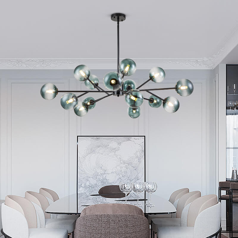 15-Light Blue Branch Sputnik Chandelier