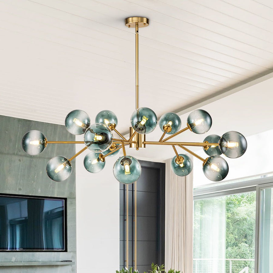 15-Light Blue Branch Sputnik Chandelier