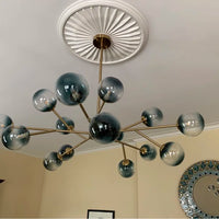 15-Light Blue Branch Sputnik Chandelier