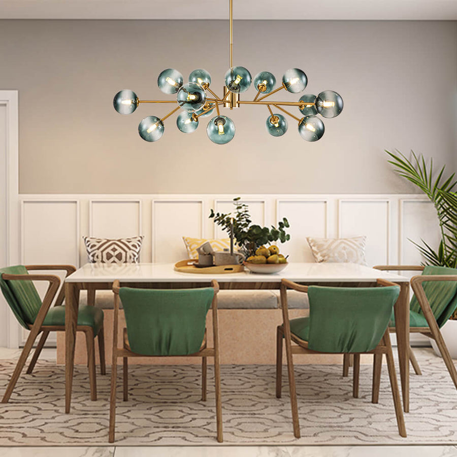 15-Light Blue Branch Sputnik Chandelier