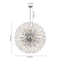 20-Light Oversized Firework Chandelier Large Luxury Sputnik Hanging Light