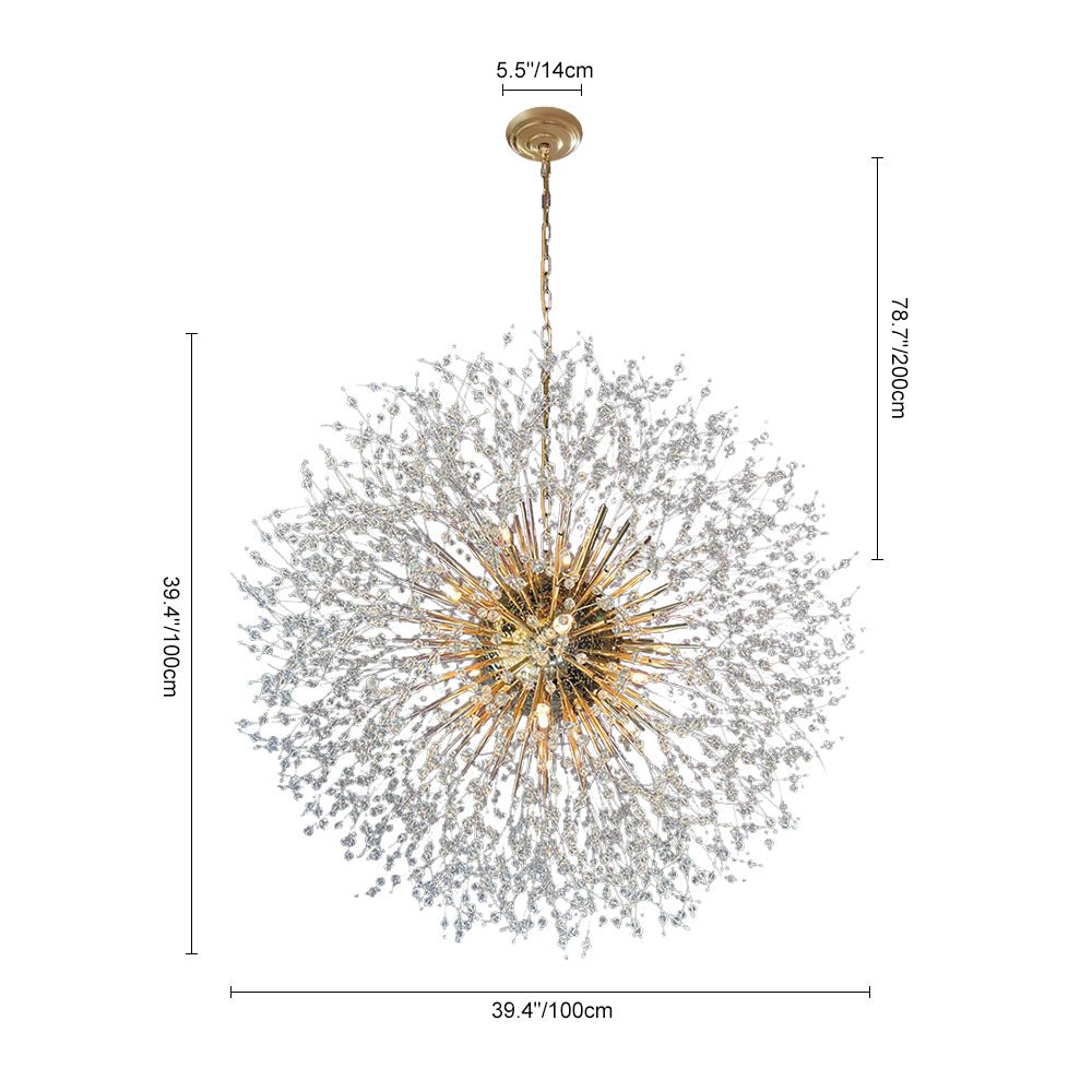 20-Light Oversized Large Luxury Sputnik Firework Chandelier