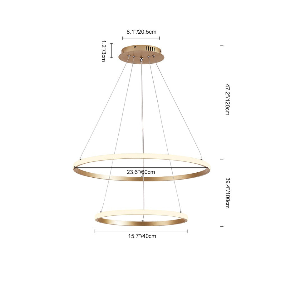 2/3 Tier LED Ring Island Chandelier