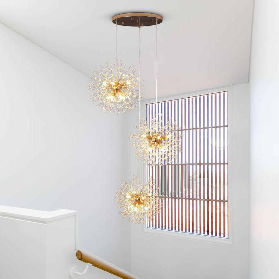 24/40-Light Modern Large Sputnik Firework Chandelier