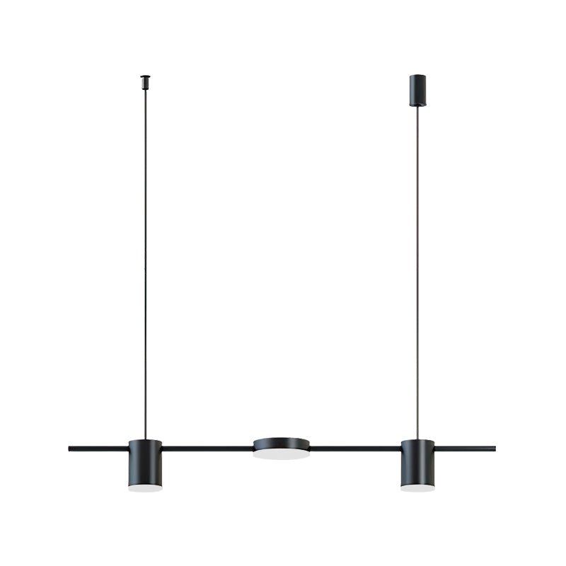 3-Light LED Black Kitchen Island Linear Pendant