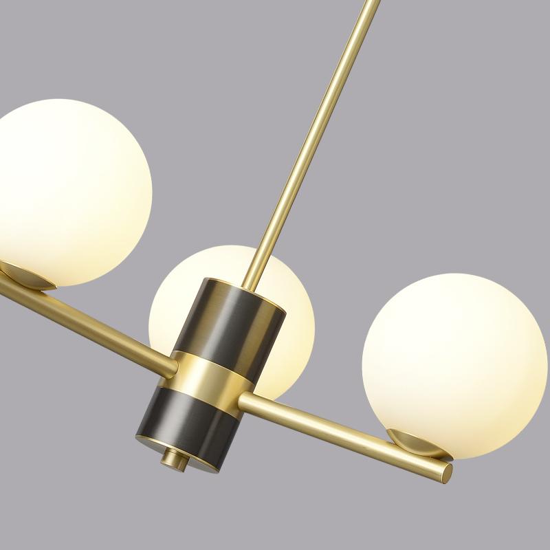 3-Light Sputnik Chandelier with Opal Glass Globes