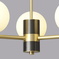 3-Light Sputnik Chandelier with Opal Glass Globes