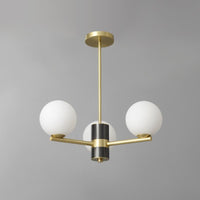 3-Light Sputnik Chandelier with Opal Glass Globes