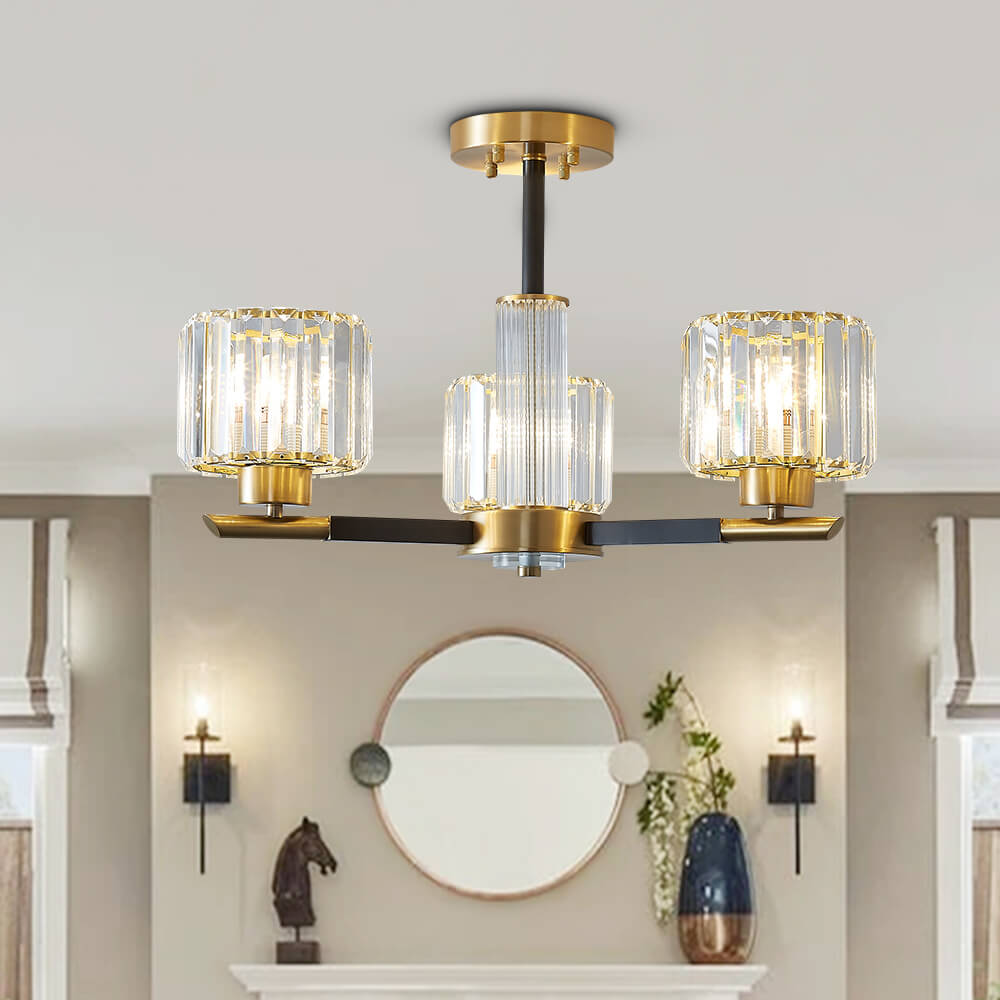 3 Light Sputnik Chandelier with Three Arms