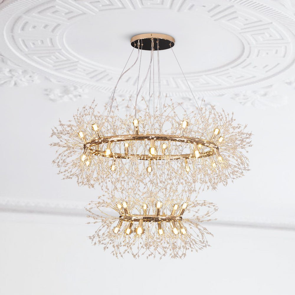 32-Light Modern Large 2-Tiers Firework Chandelier