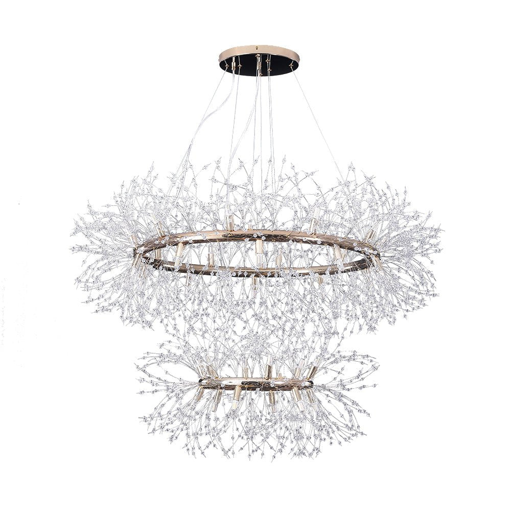 32-Light Modern Large 2-Tiers Firework Chandelier