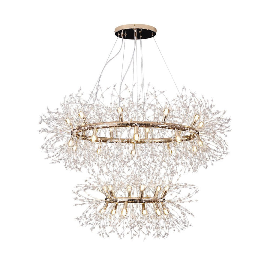 32-Light Modern Large 2-Tiers Firework Chandelier