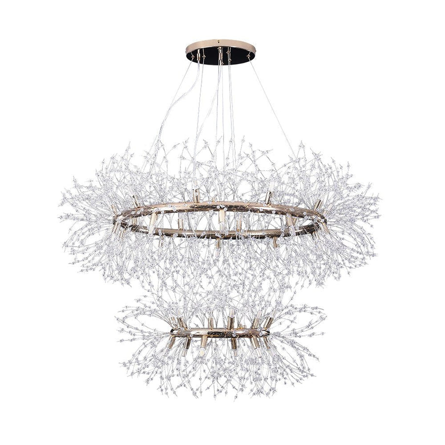 32-Light Modern Large 2-Tiers Firework Chandelier