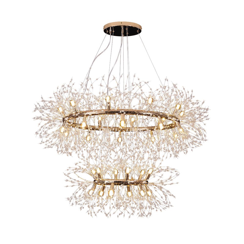 32-Light Modern Large 2-Tiers Firework Chandelier