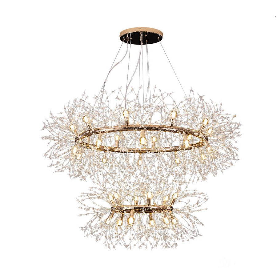 32-Light Modern Large 2-Tiers Firework Chandelier