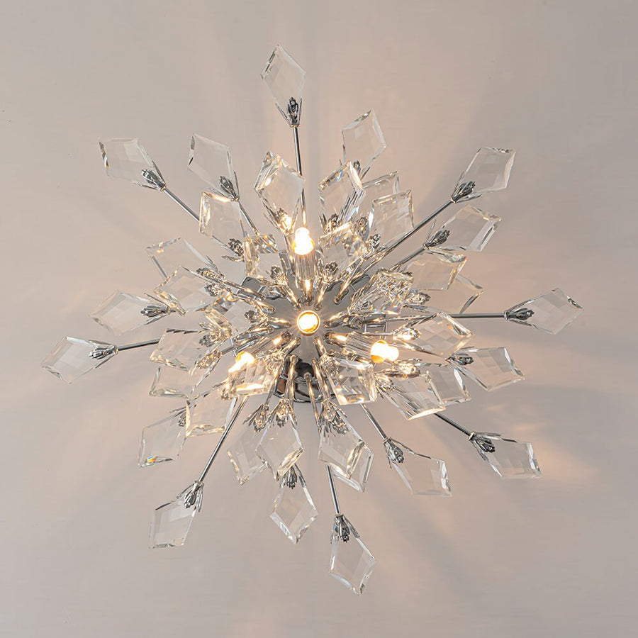 4-Light Crystal Leaf Semi Flush Mount