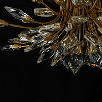 4-Light Crystal Leaf Semi Flush Mount