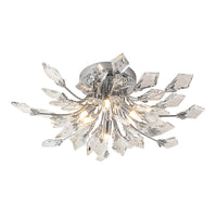 4-Light Crystal Leaf Semi Flush Mount