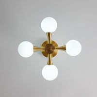 4-light Opal Globe Chandelier Ceiling Light