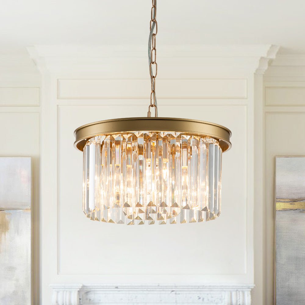 5-Light Round Crystal Gold Chandelier