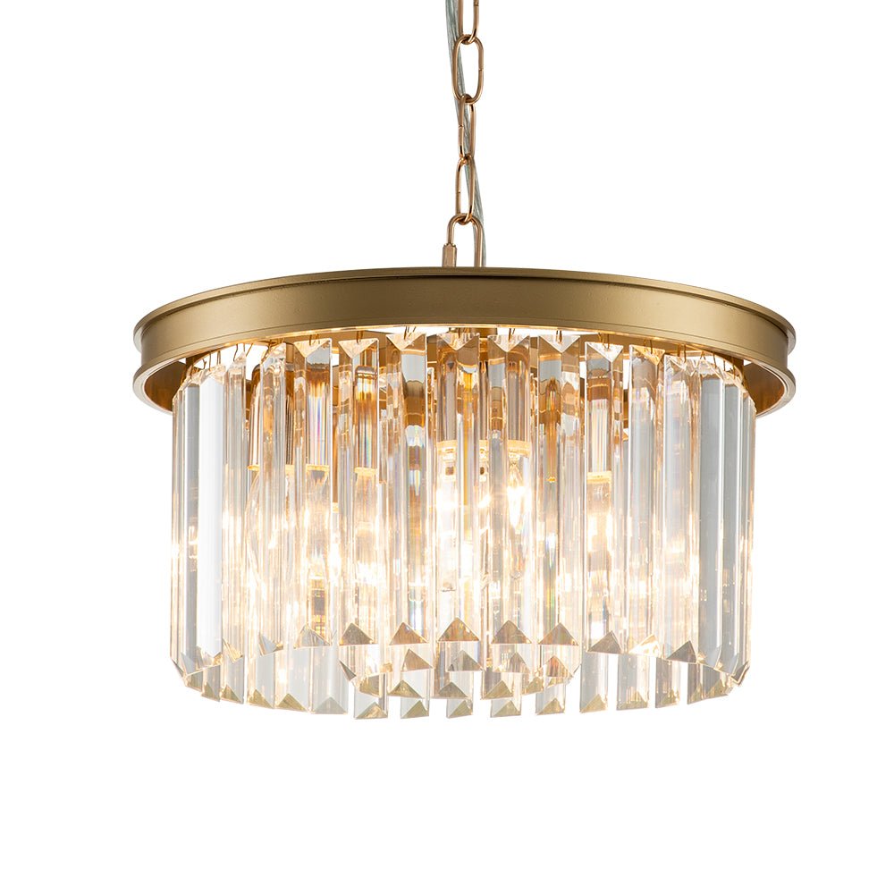 5-Light Round Crystal Gold Chandelier