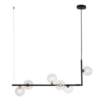 6-Light Glass Linear Bubble Chandelier