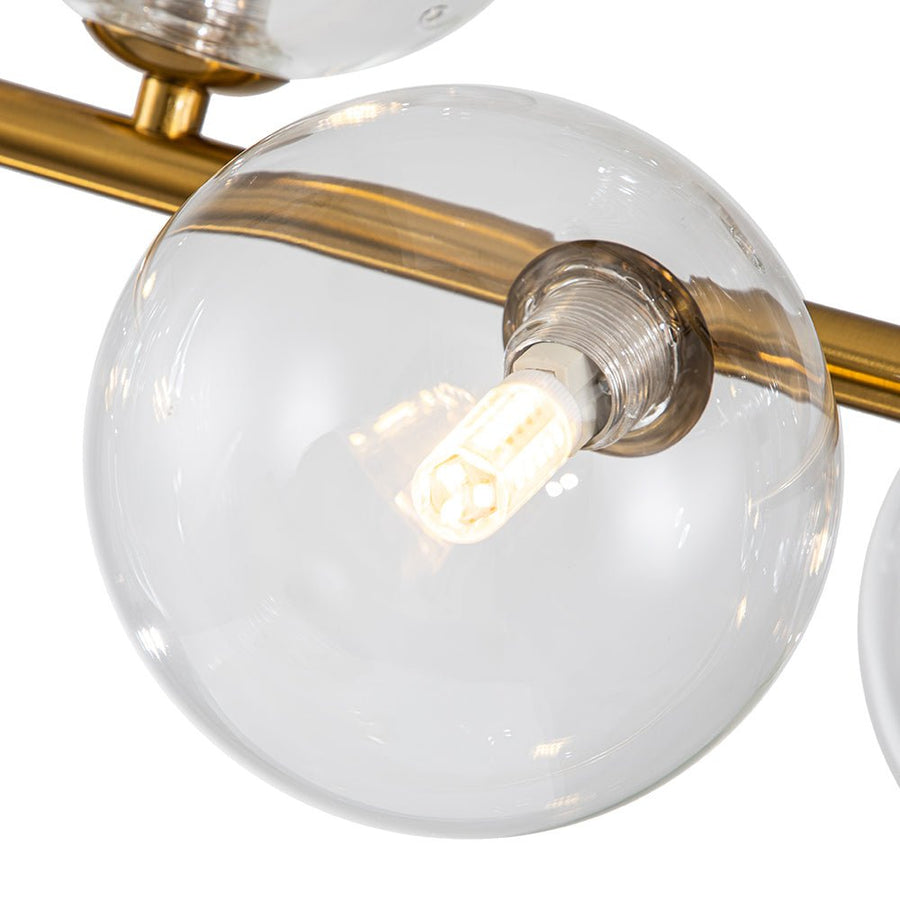 6-Light Glass Linear Bubble Chandelier