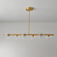 6-Light Linear Bubble Glass Chandelier