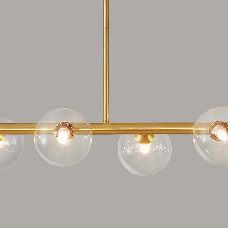 6-Light Linear Bubble Glass Chandelier