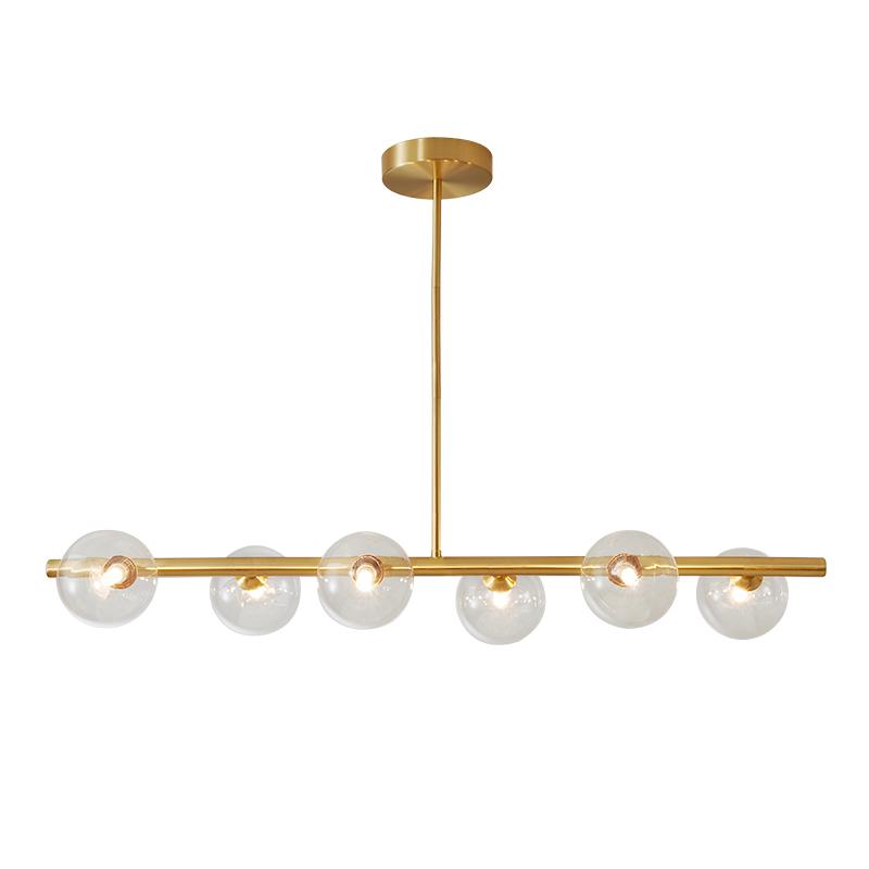 6-Light Linear Bubble Glass Chandelier