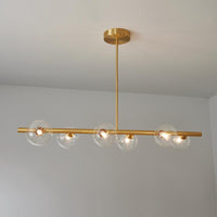 6-Light Linear Bubble Glass Chandelier