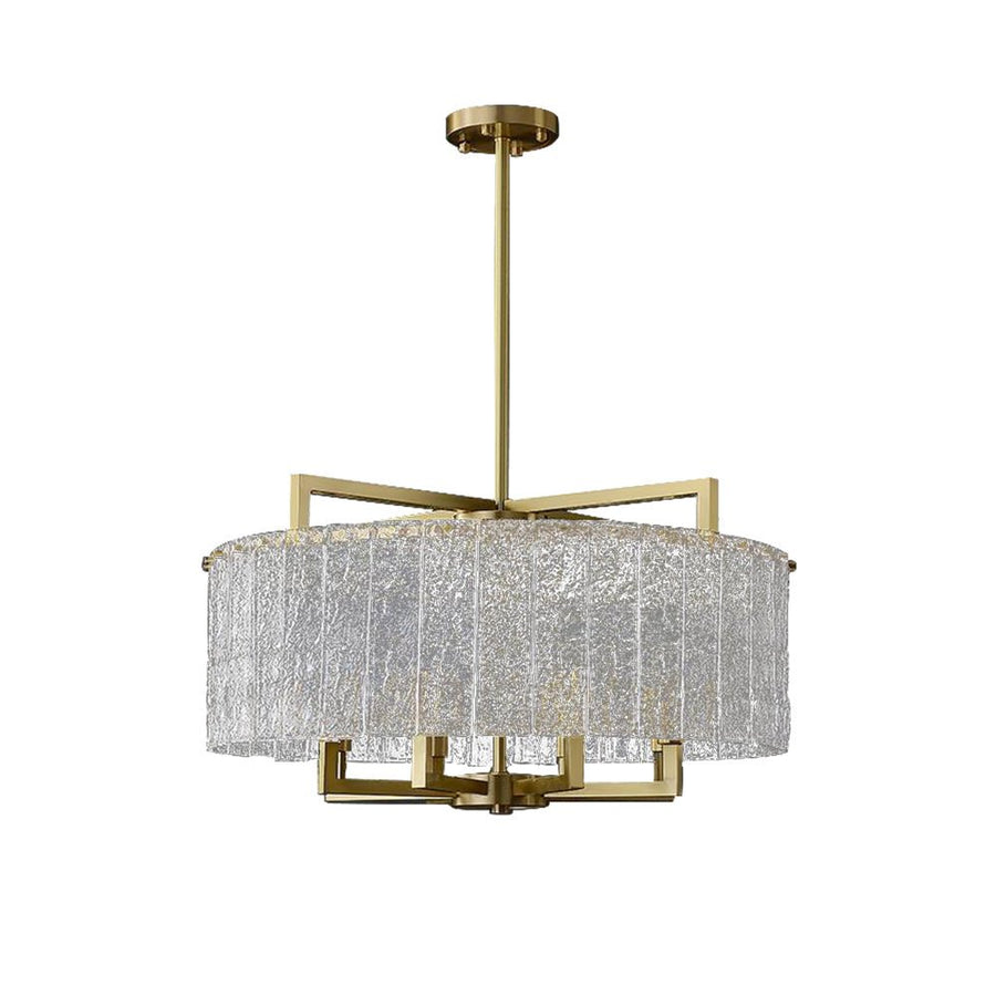 6-Light Luxury Dimmable Glass Crystal Drum Chandelier