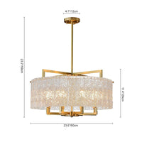 6-Light Luxury Dimmable Glass Crystal Drum Chandelier