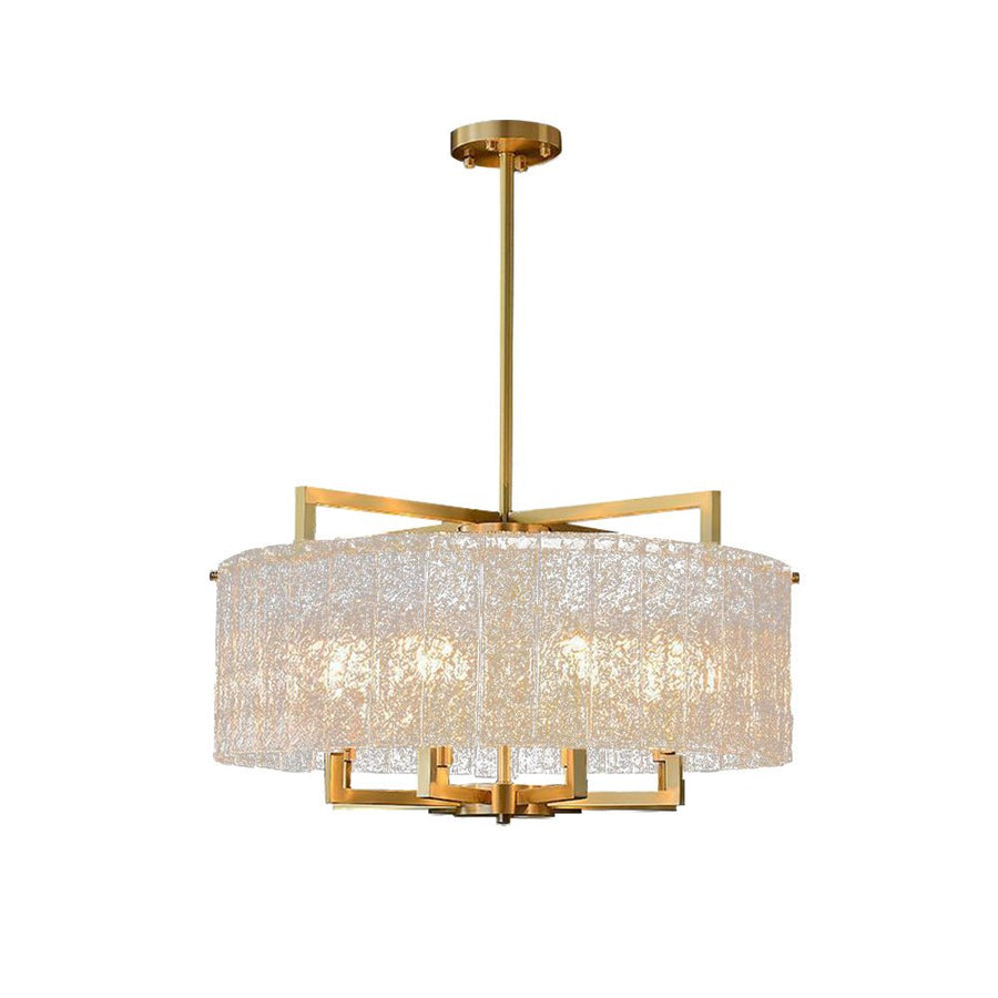 6-Light Luxury Dimmable Glass Crystal Drum Chandelier